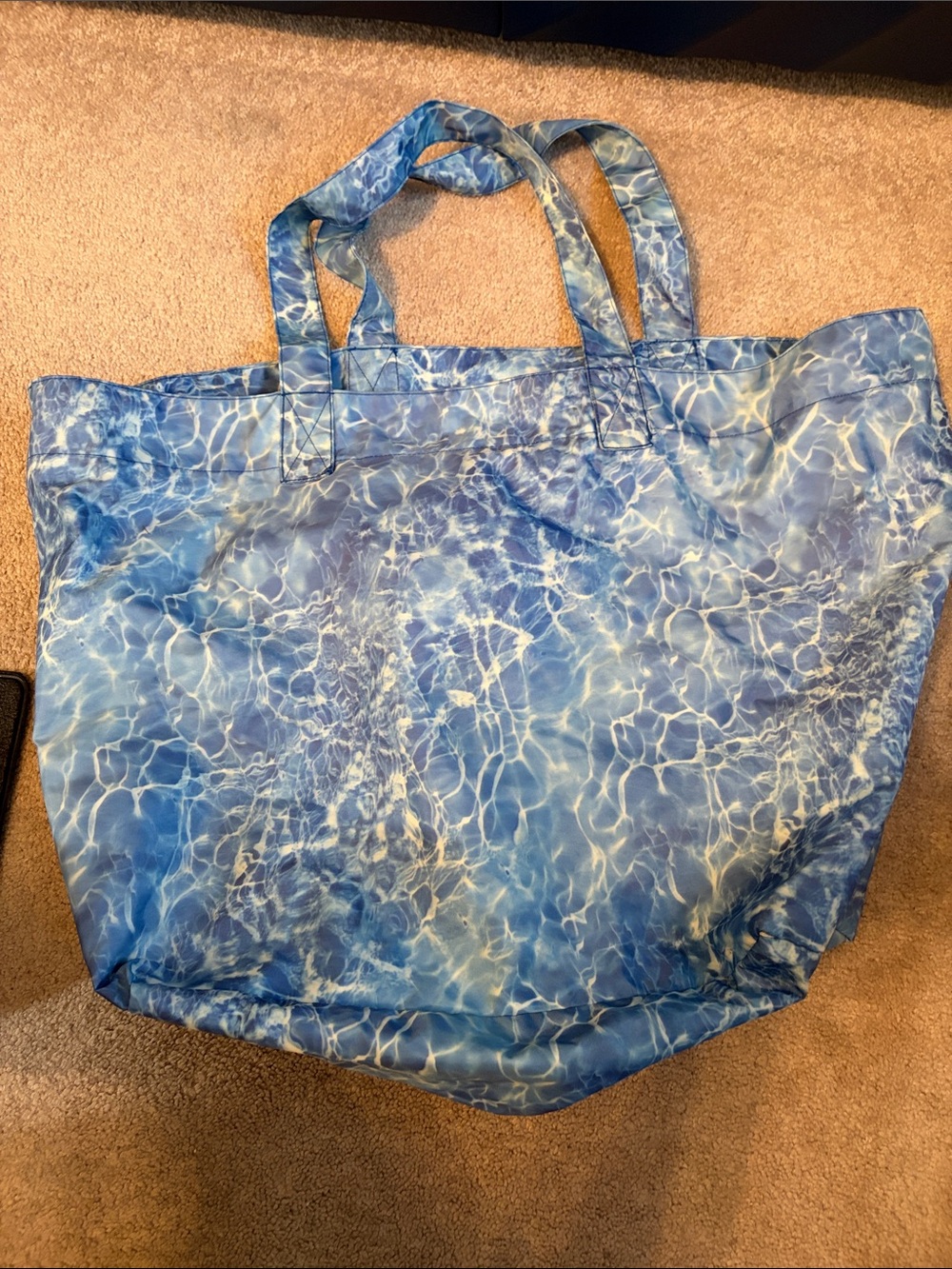 Water resistant Blue Water-Print Tote Bag